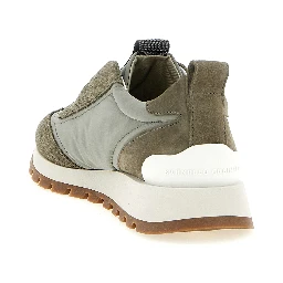 Bicolor Polyester Athletic Sneakers