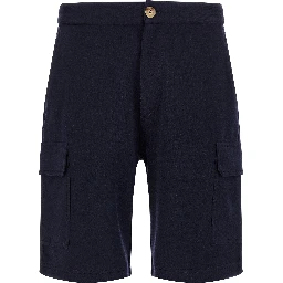 Blue Cotton Bermuda Shorts