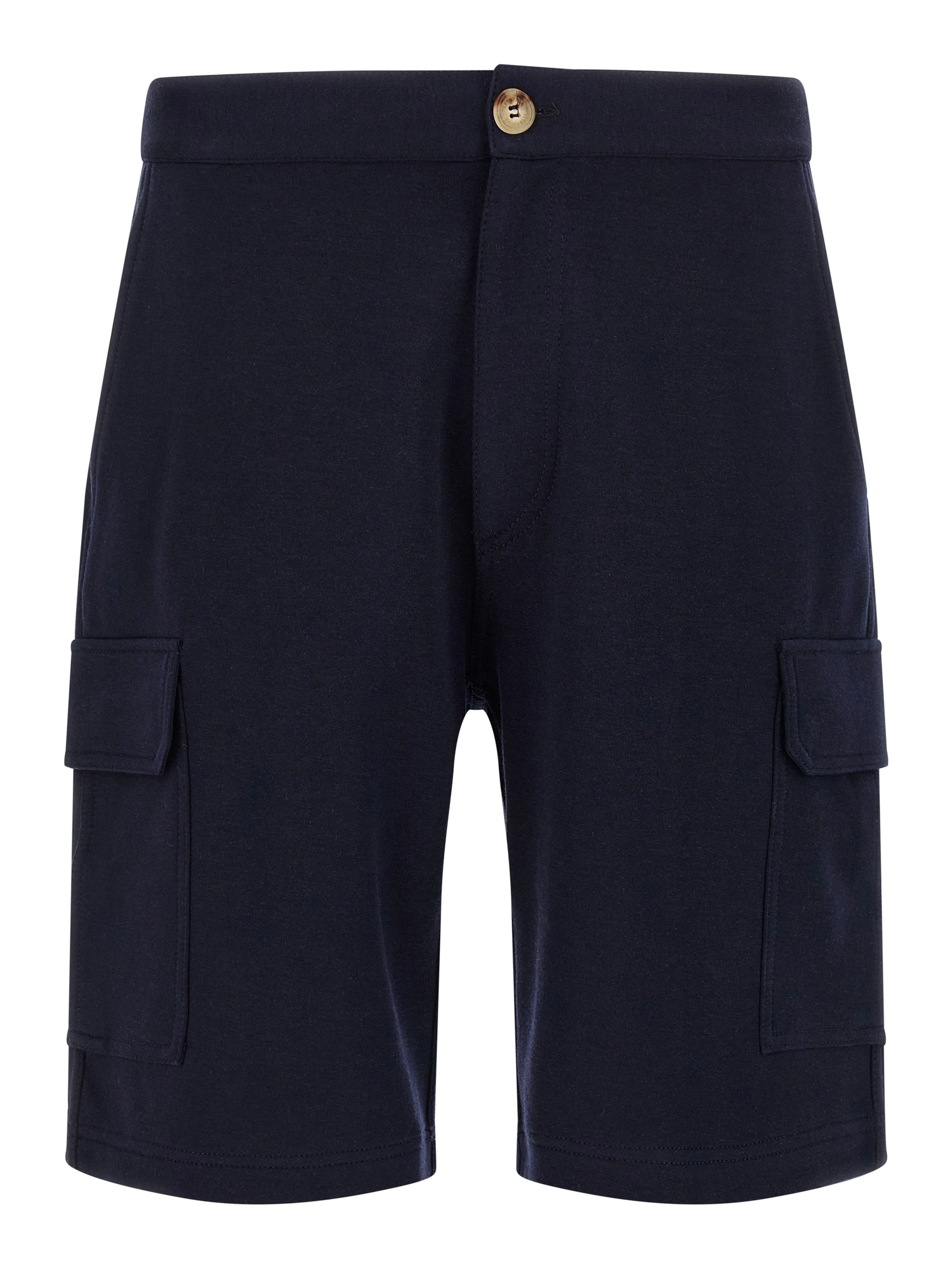 Blue Cotton Bermuda Shorts