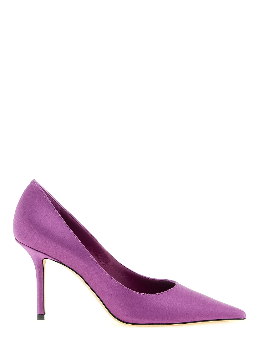 Purple Tencel High Heel Pumps