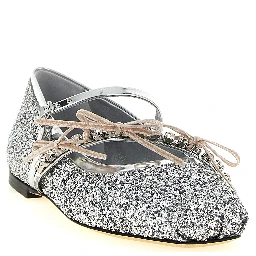 Silver Tencel Ballet Flats