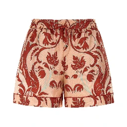 Multicolor Silk Bermuda Shorts