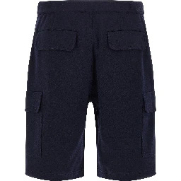 Blue Cotton Bermuda Shorts