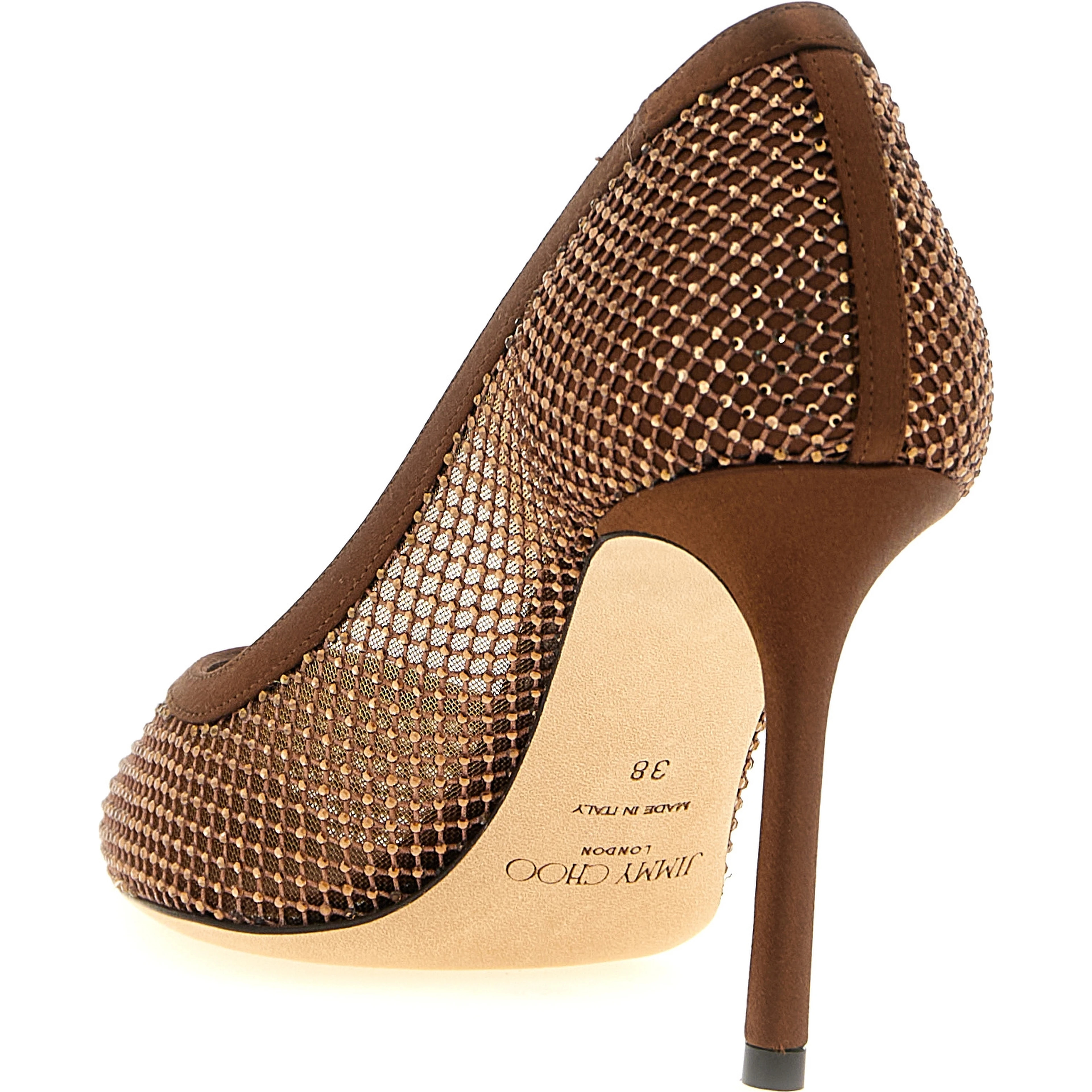 Brown Tencel High Heel Pumps