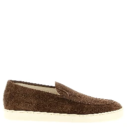 Brown Calfskin Slip-On Loafers