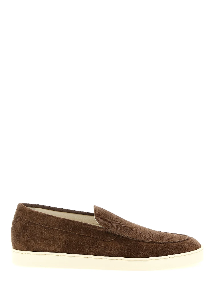 Brown Calfskin Slip-On Loafers