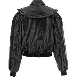 Black Leather Bomber