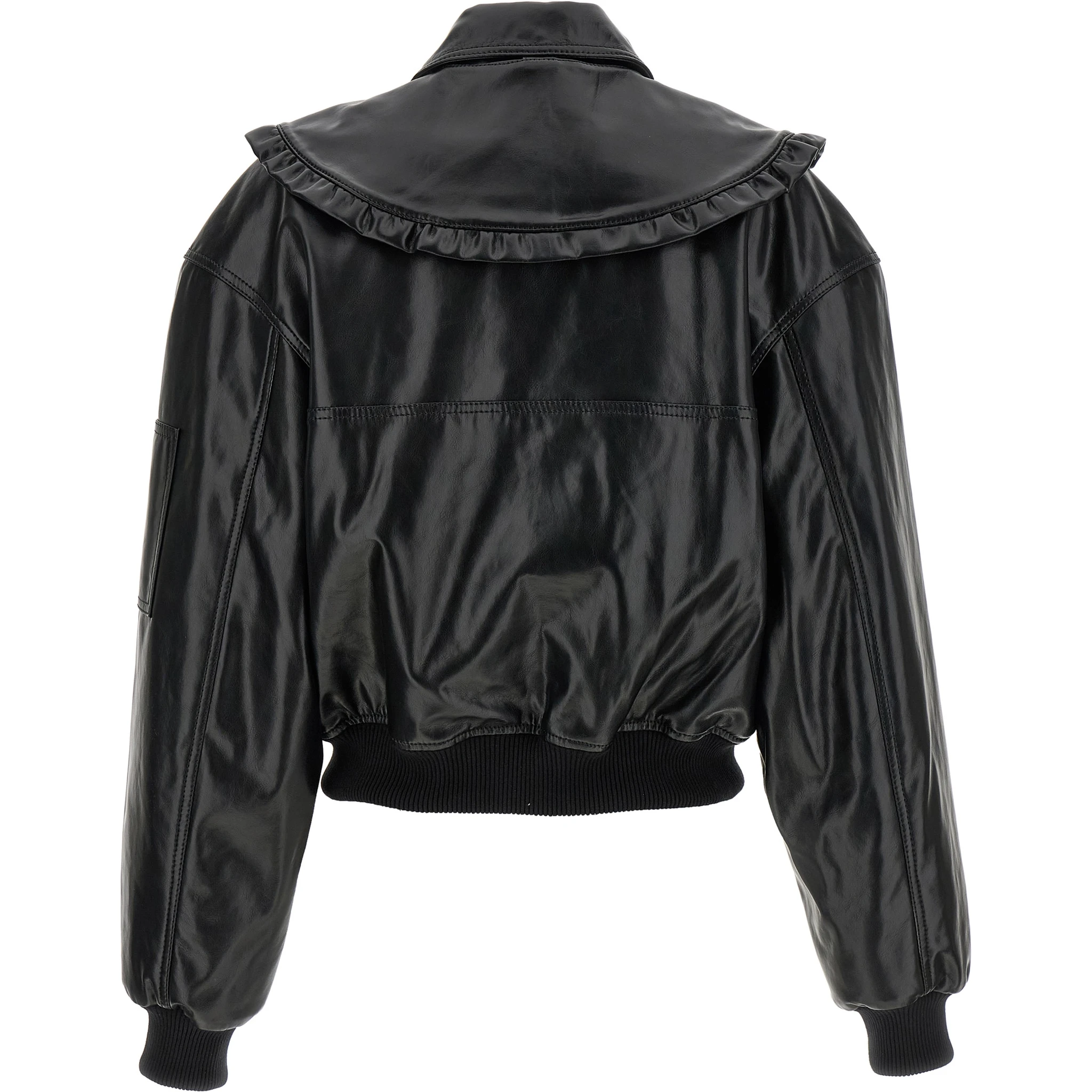 Black Leather Bomber