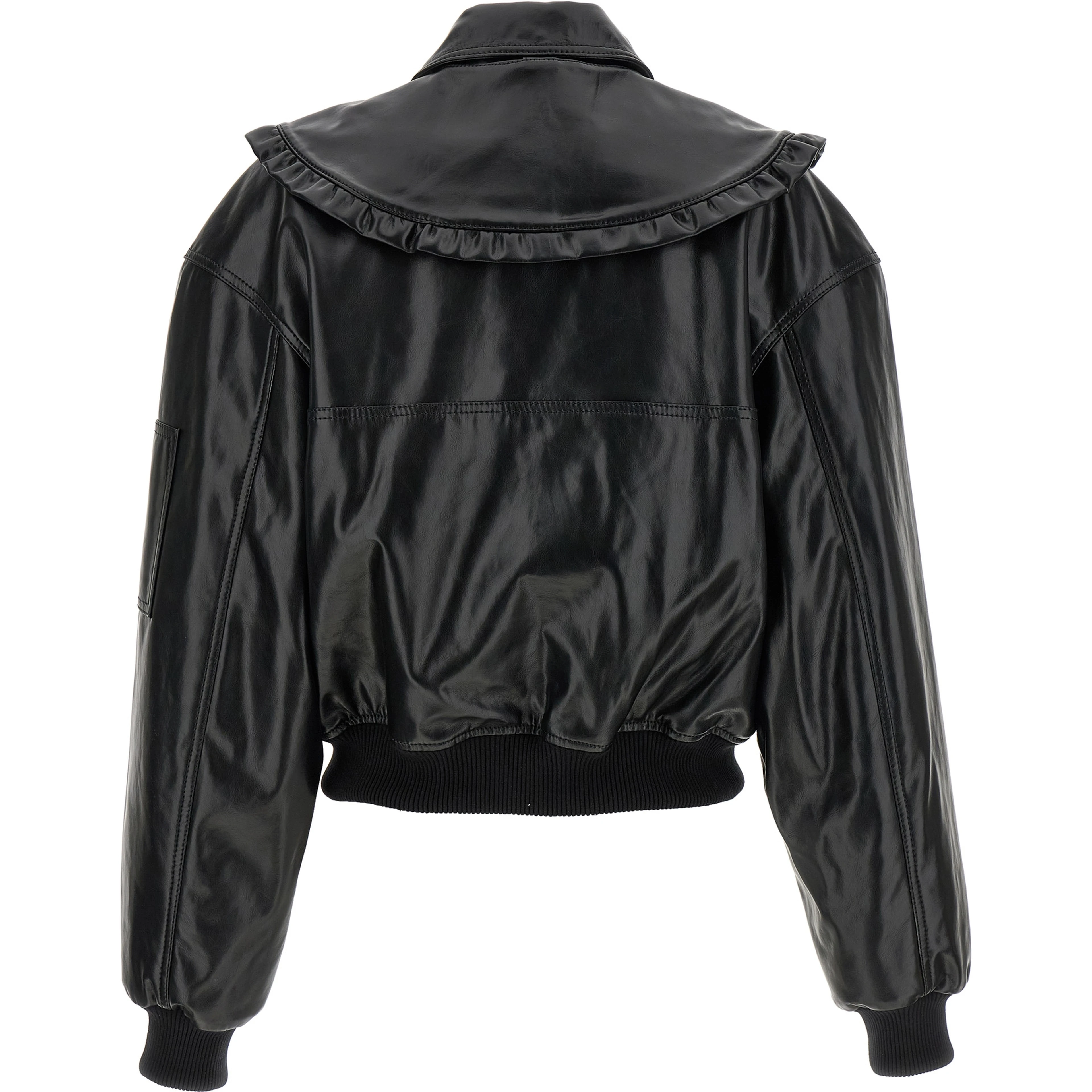 Black Leather Bomber