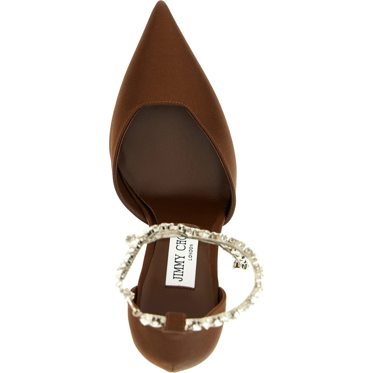 Brown Tencel High Heel Pumps