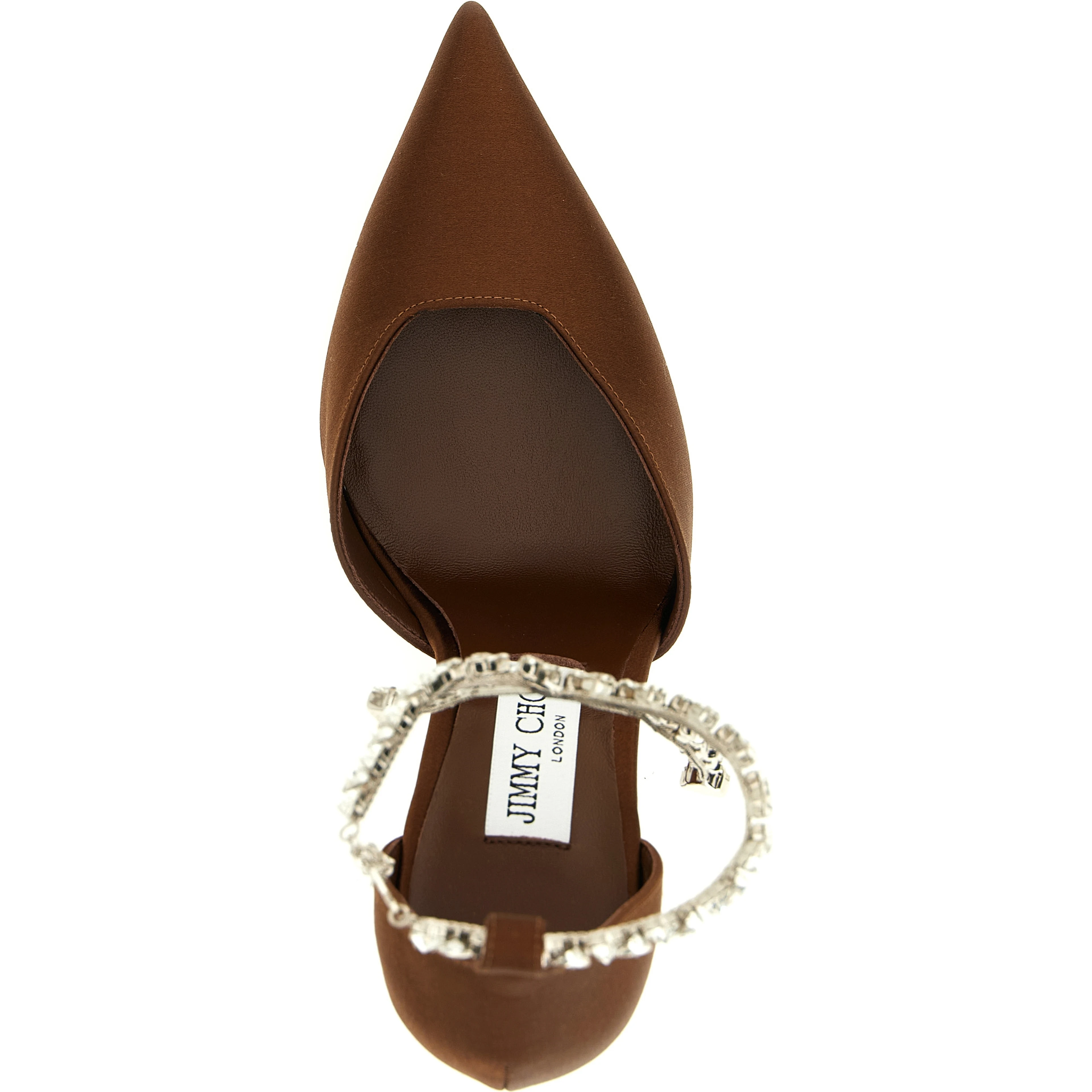 Brown Tencel High Heel Pumps