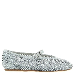 Silver Polyamide Ballet Flats