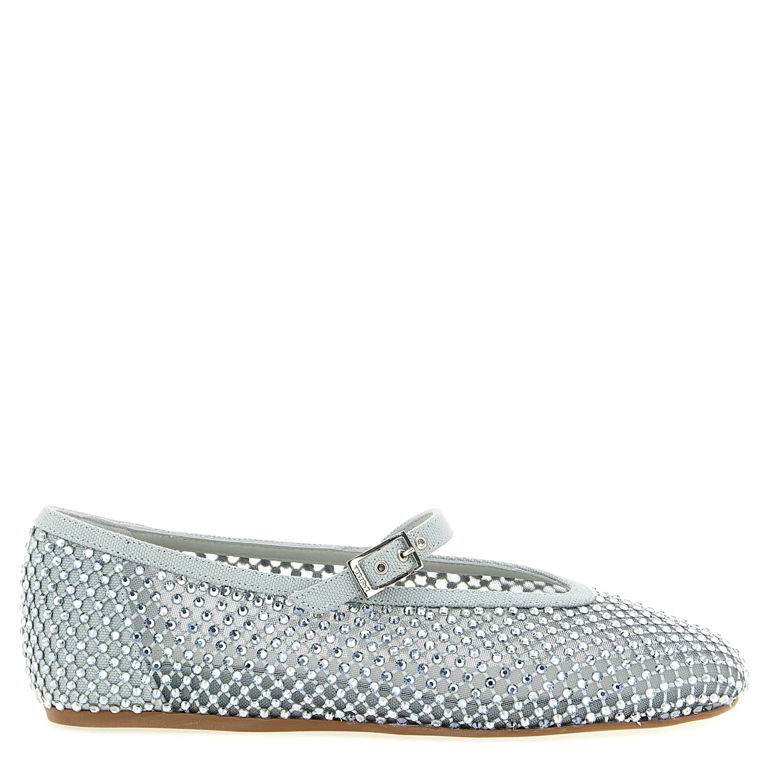 Silver Polyamide Ballet Flats