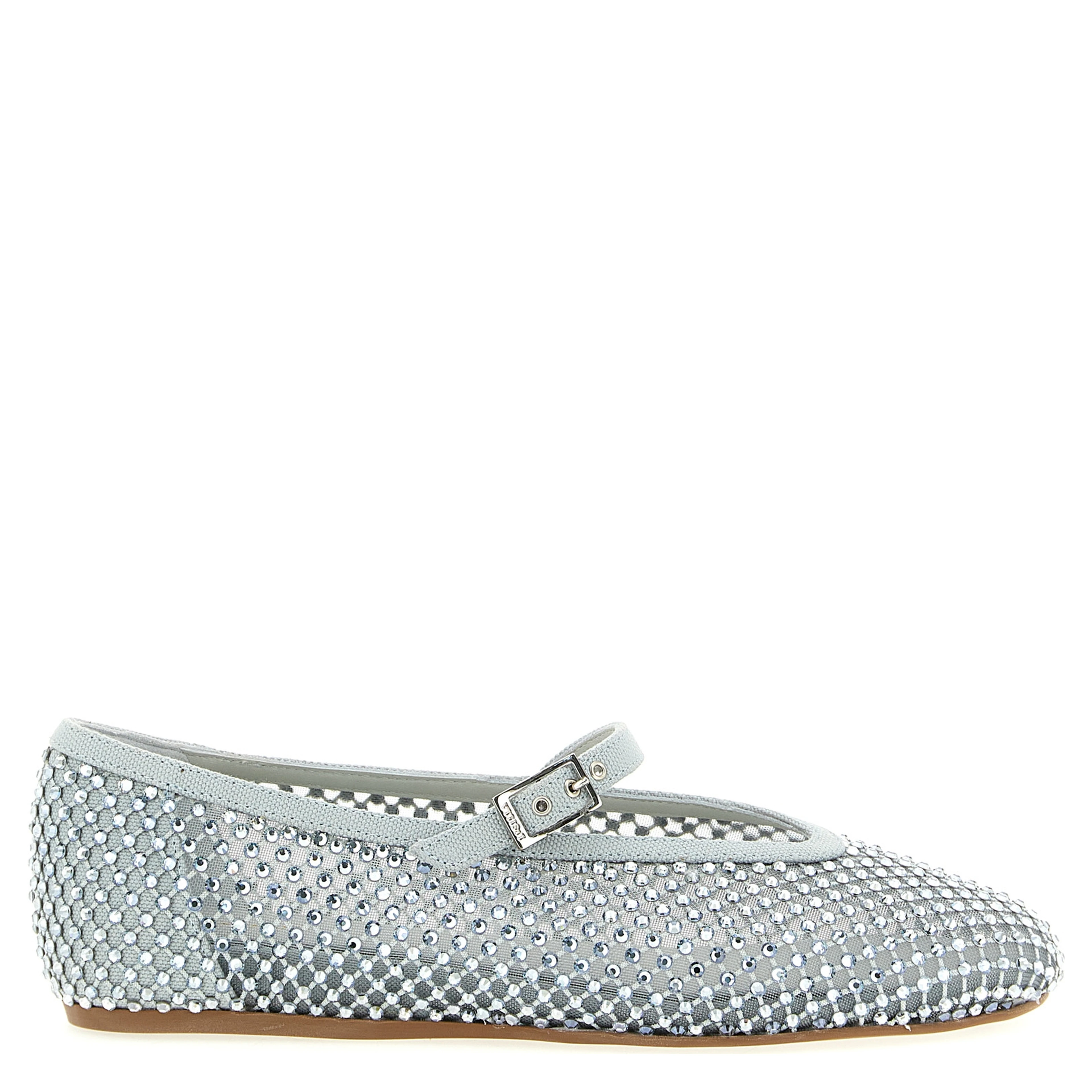 Silver Polyamide Ballet Flats