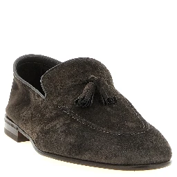 Gray Calfskin Slip-On Loafers