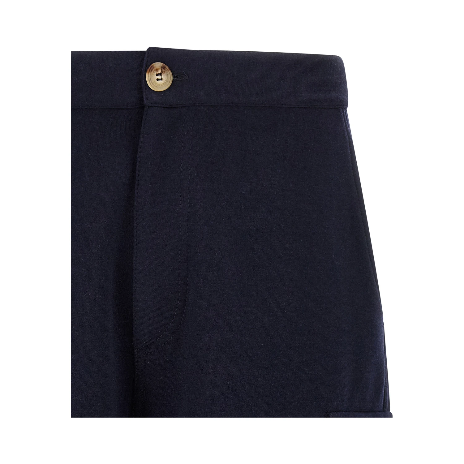 Blue Cotton Bermuda Shorts
