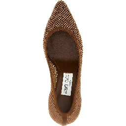 Brown Tencel High Heel Pumps