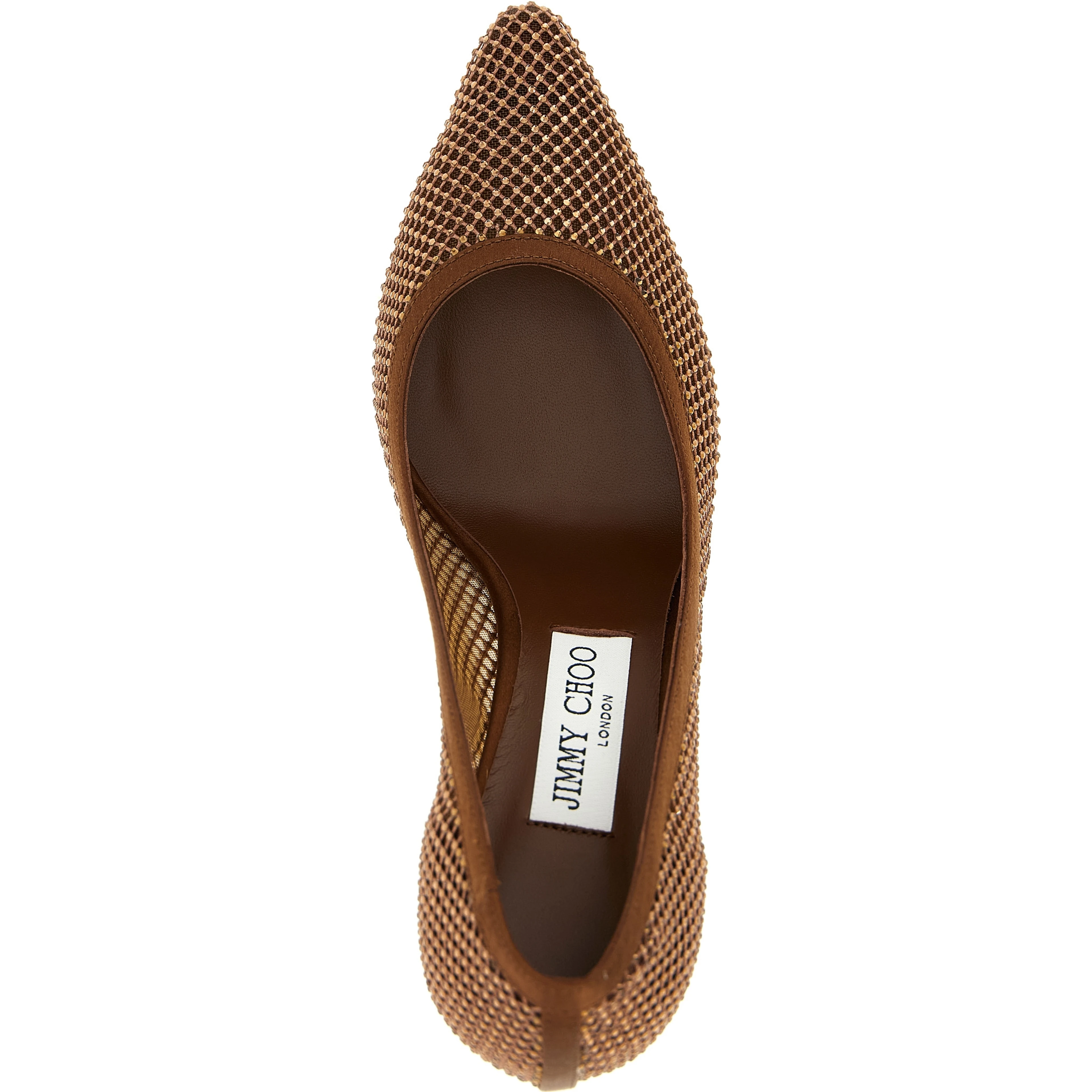 Brown Tencel High Heel Pumps