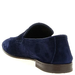 Blue Calfskin Slip-On Loafers