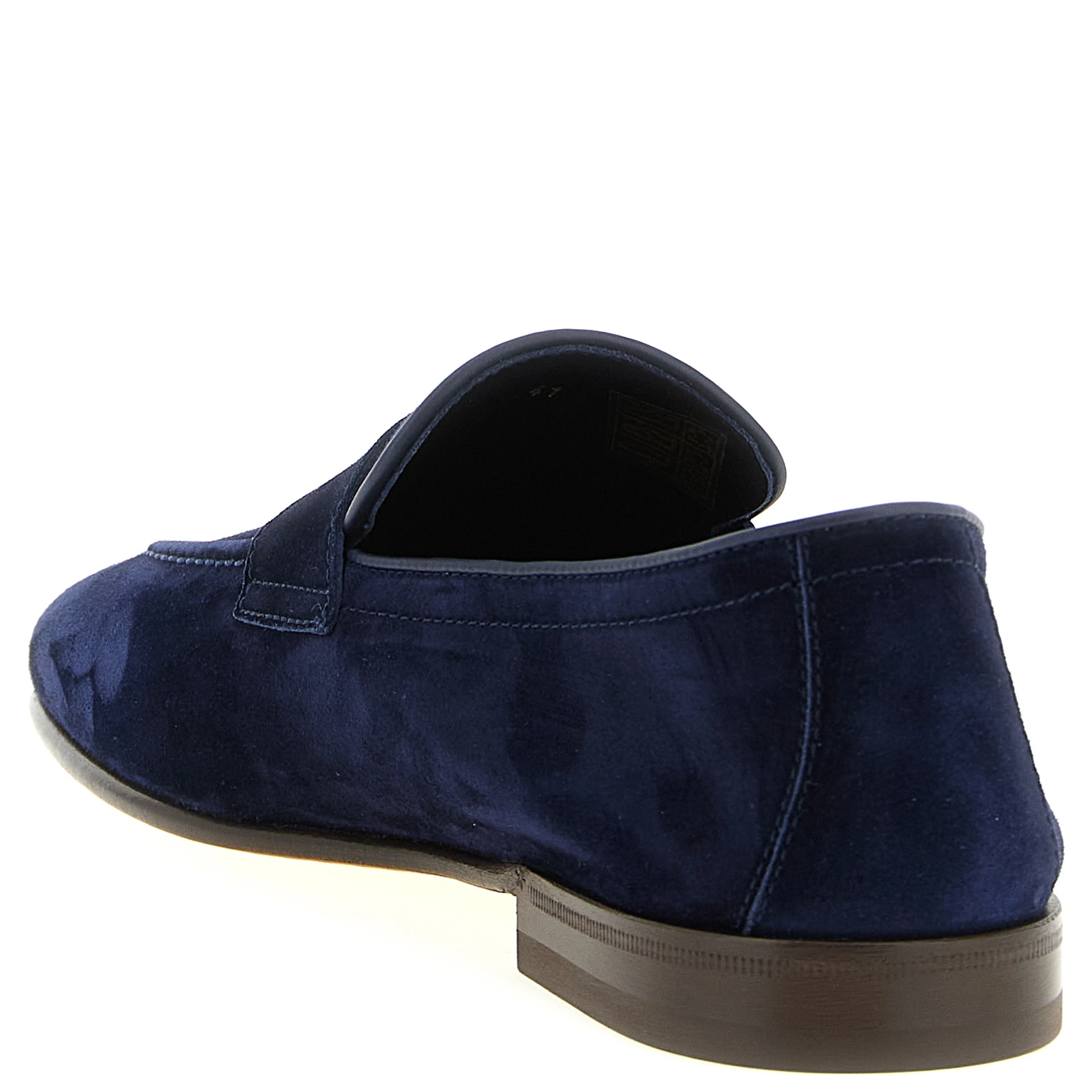 Blue Calfskin Slip-On Loafers