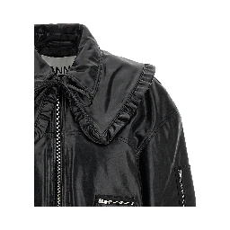 Black Leather Bomber