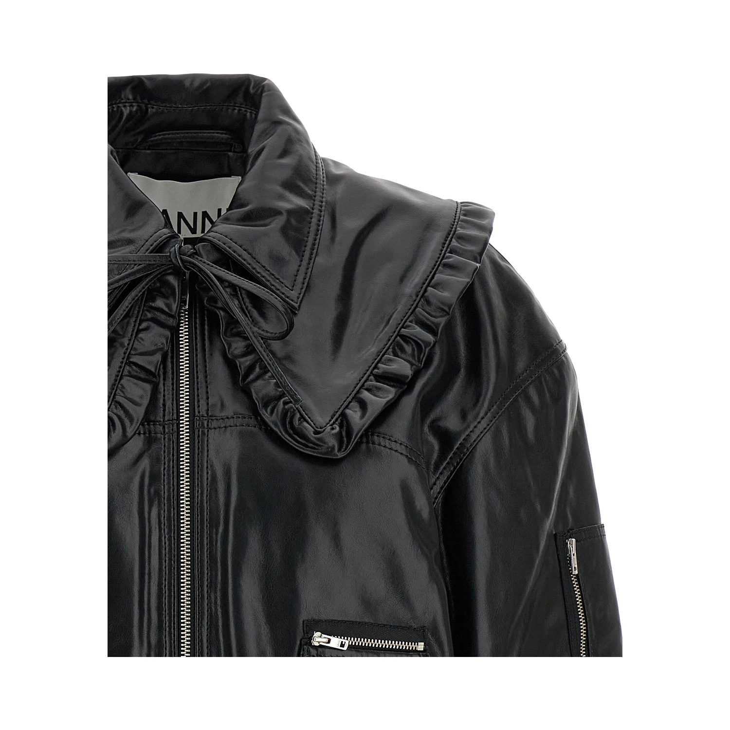 Black Leather Bomber