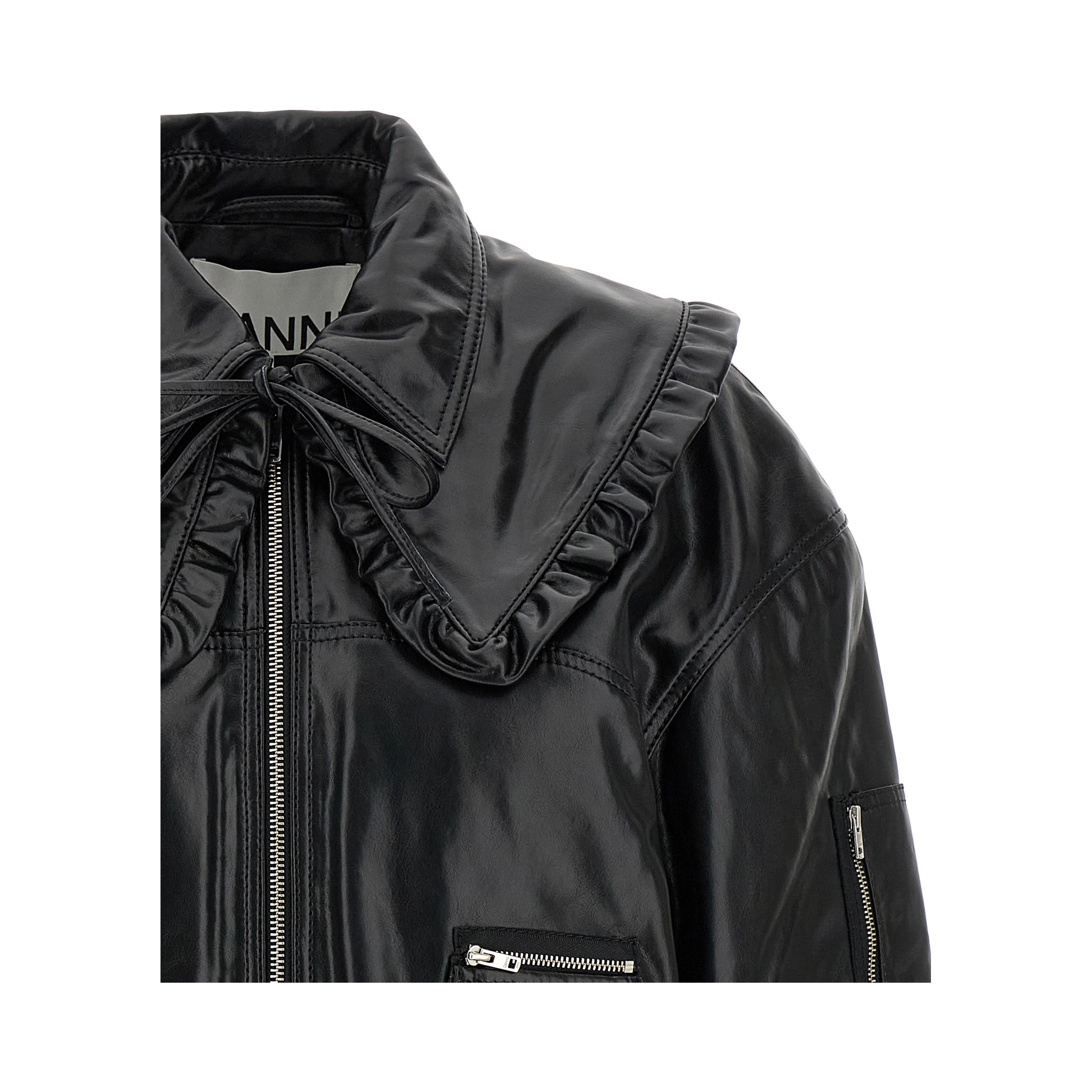 Black Leather Bomber