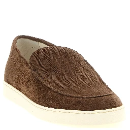 Brown Calfskin Slip-On Loafers