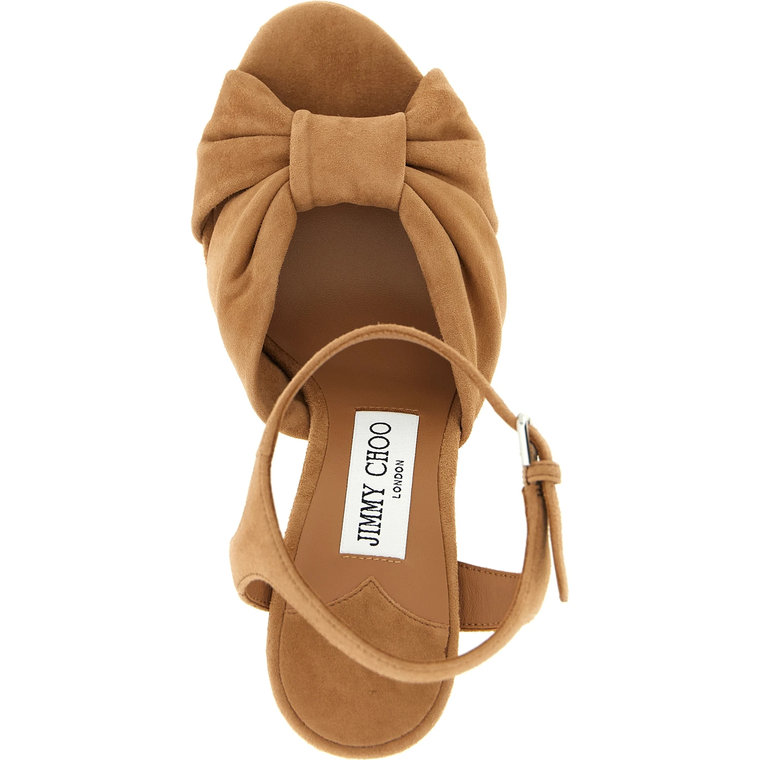 Brown Leather Stiletto Heel Sandals
