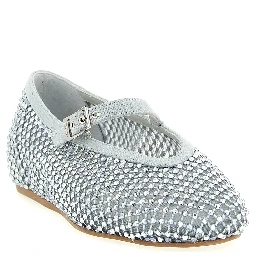 Silver Polyamide Ballet Flats