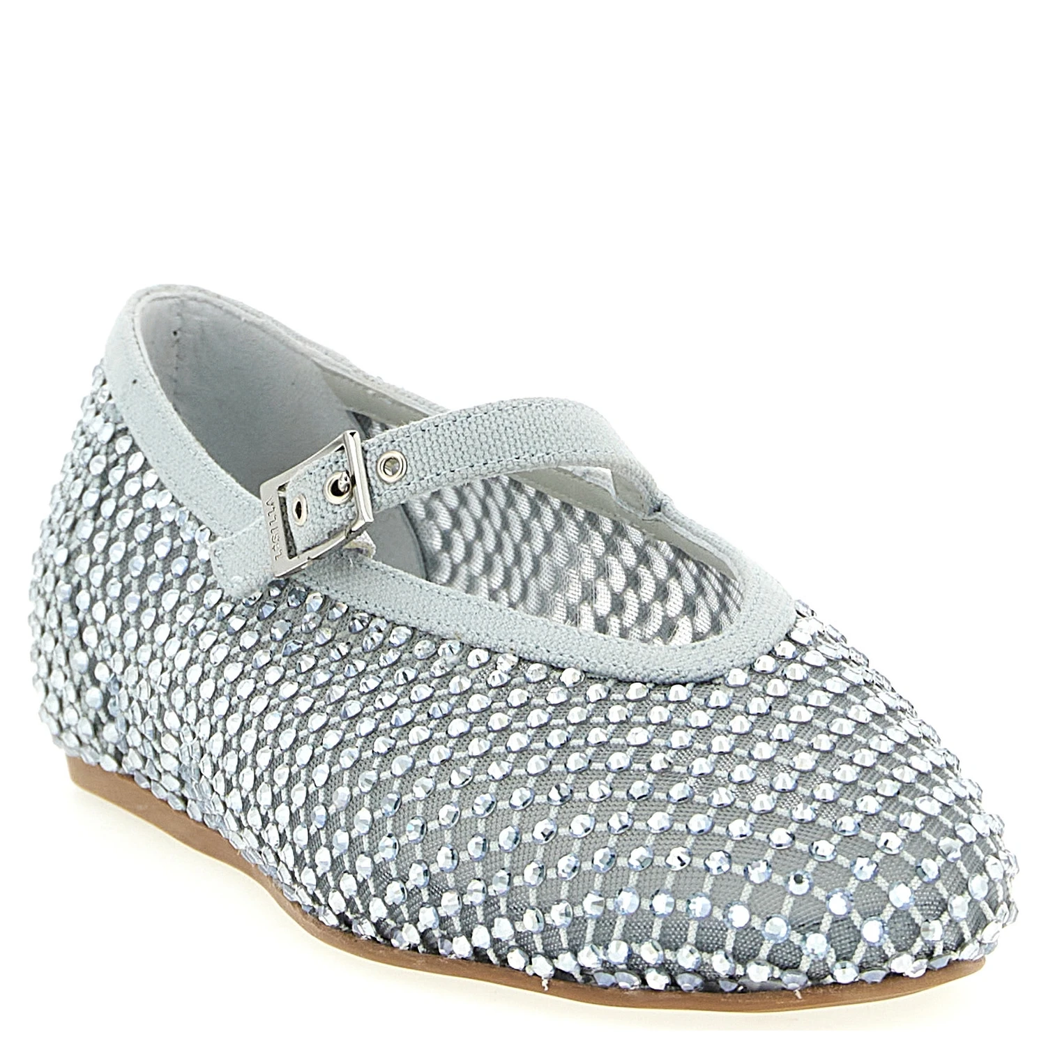 Silver Polyamide Ballet Flats