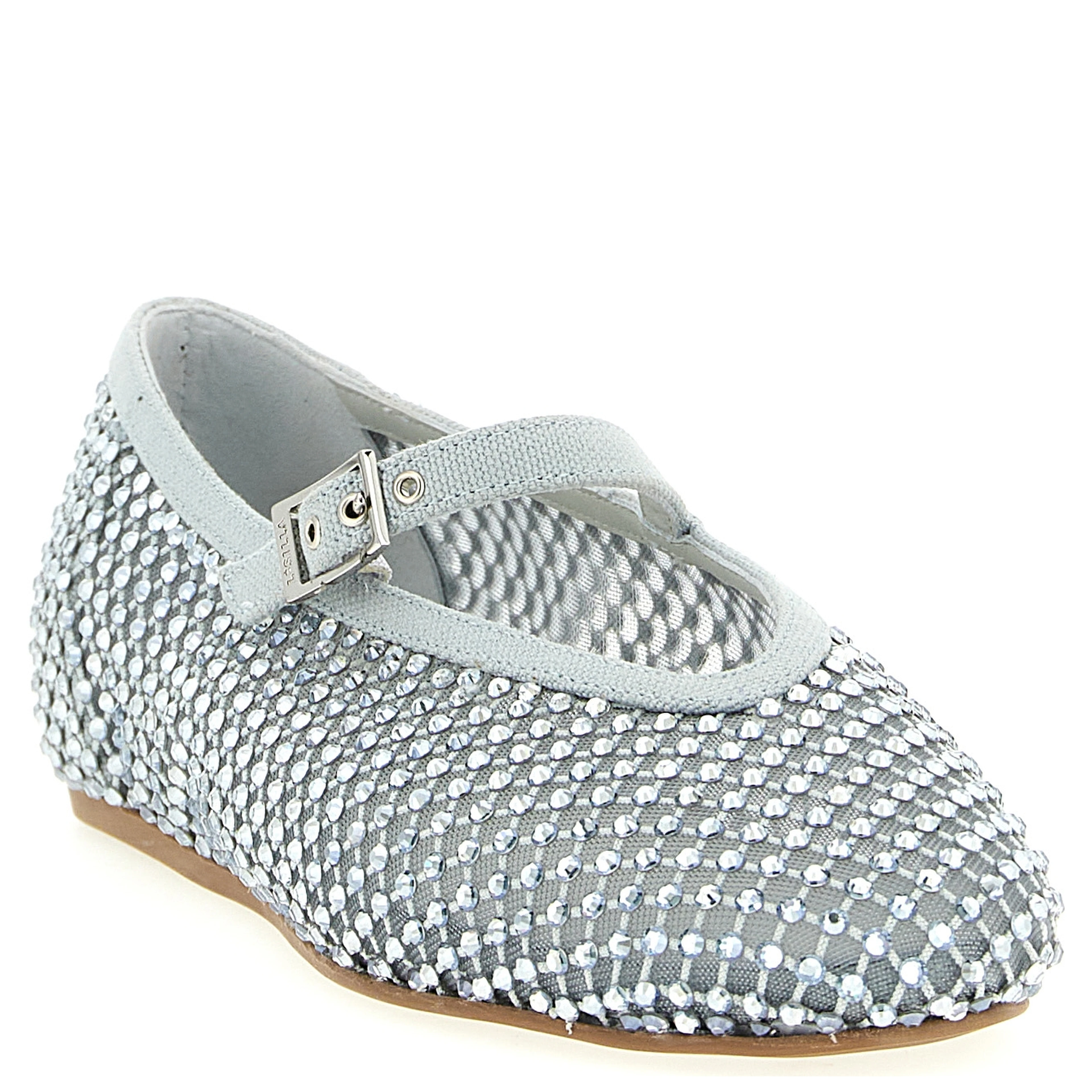 Silver Polyamide Ballet Flats
