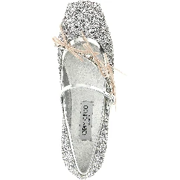 Silver Tencel Ballet Flats