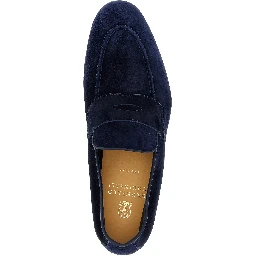 Blue Calfskin Slip-On Loafers
