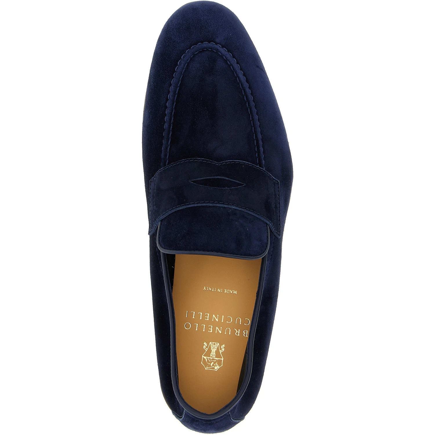 Blue Calfskin Slip-On Loafers