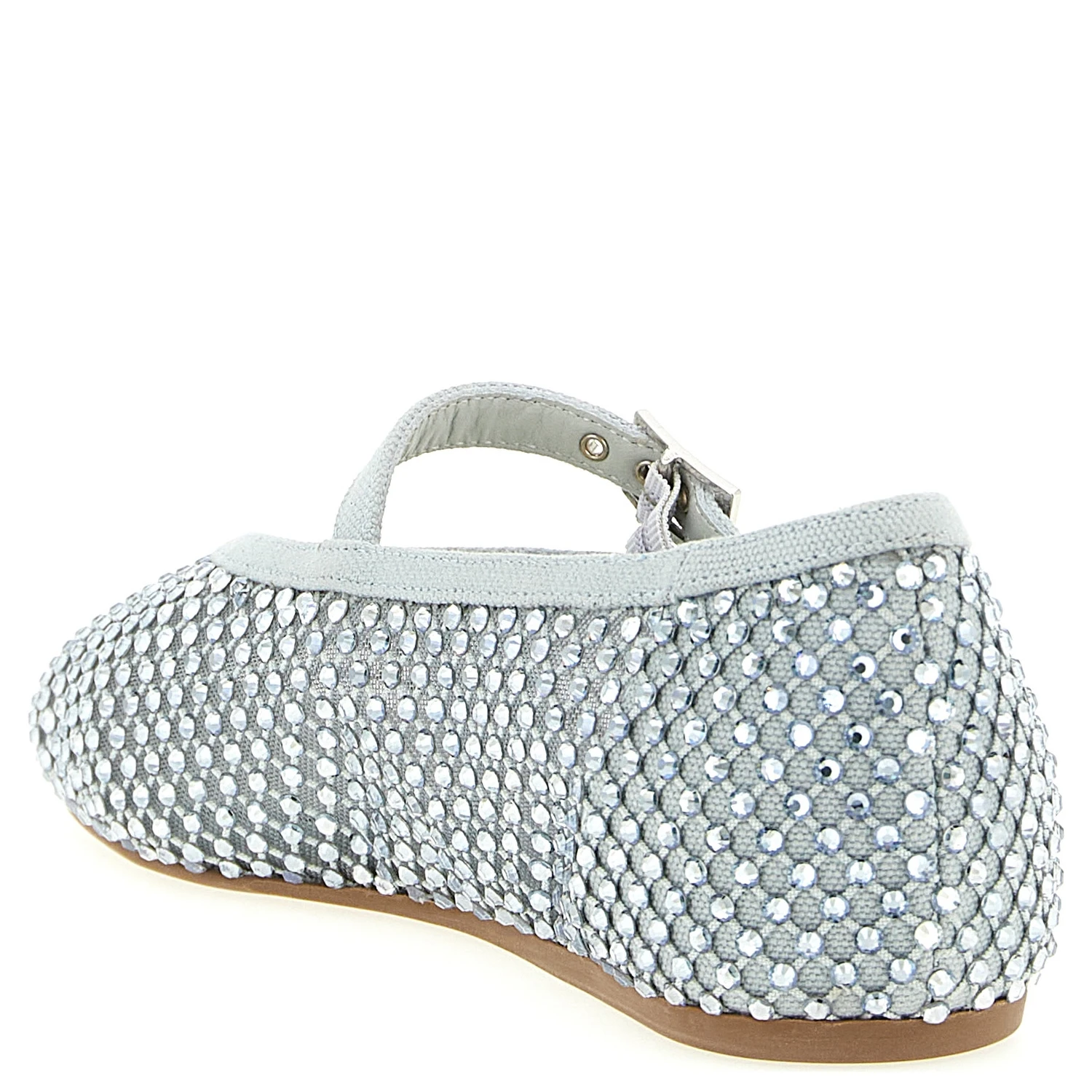 Silver Polyamide Ballet Flats