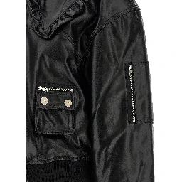 Black Leather Bomber