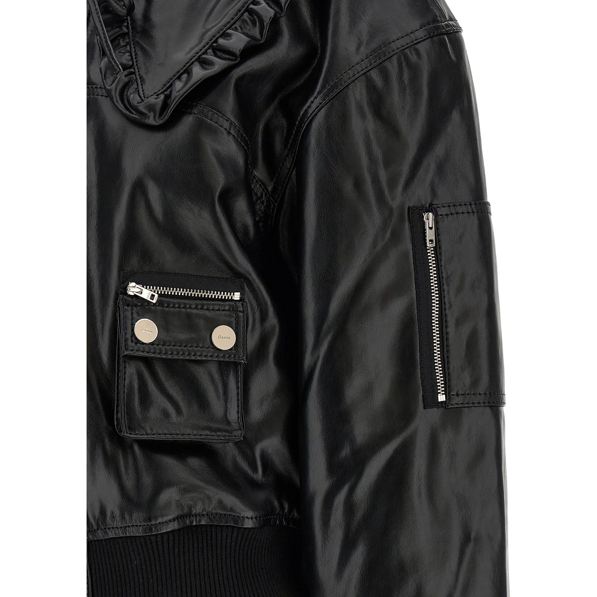 Black Leather Bomber