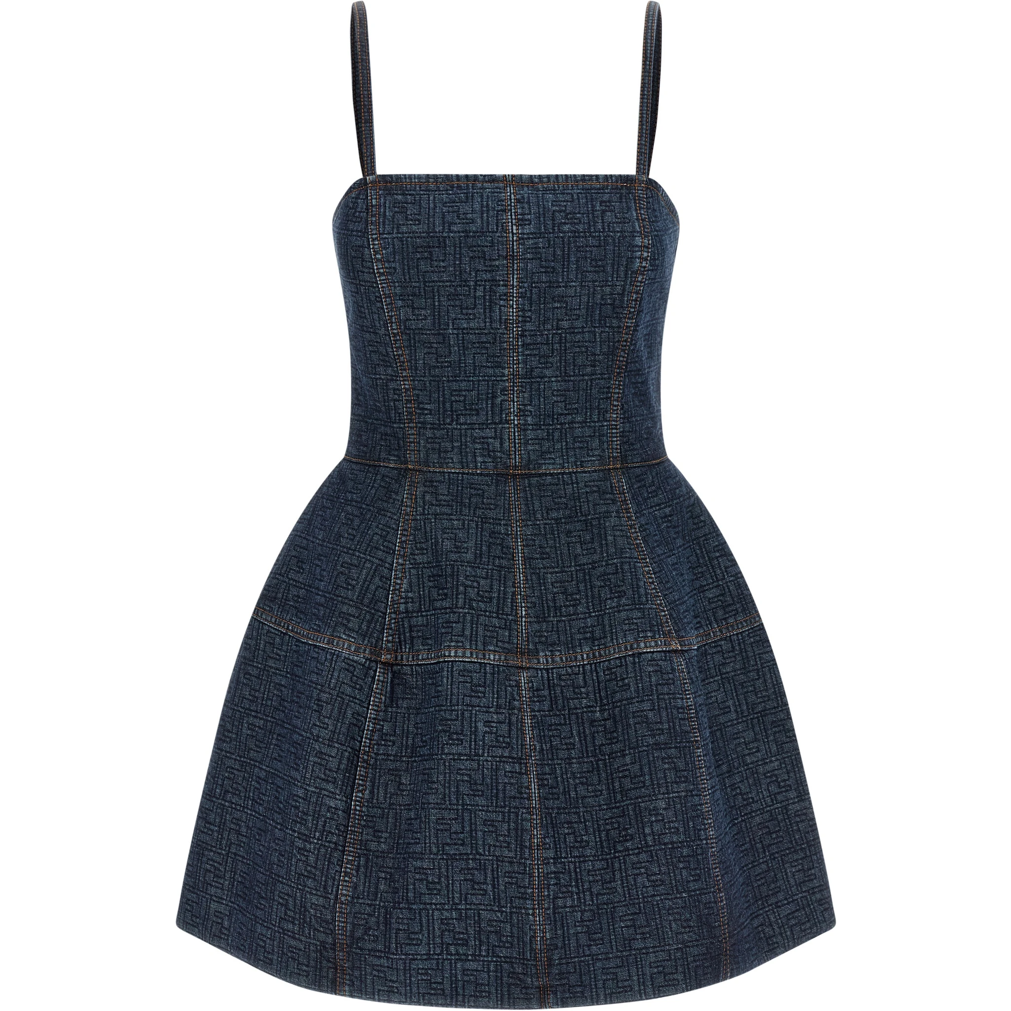 Blue Cotton Short Dress
