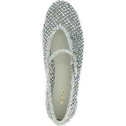 Silver Polyamide Ballet Flats