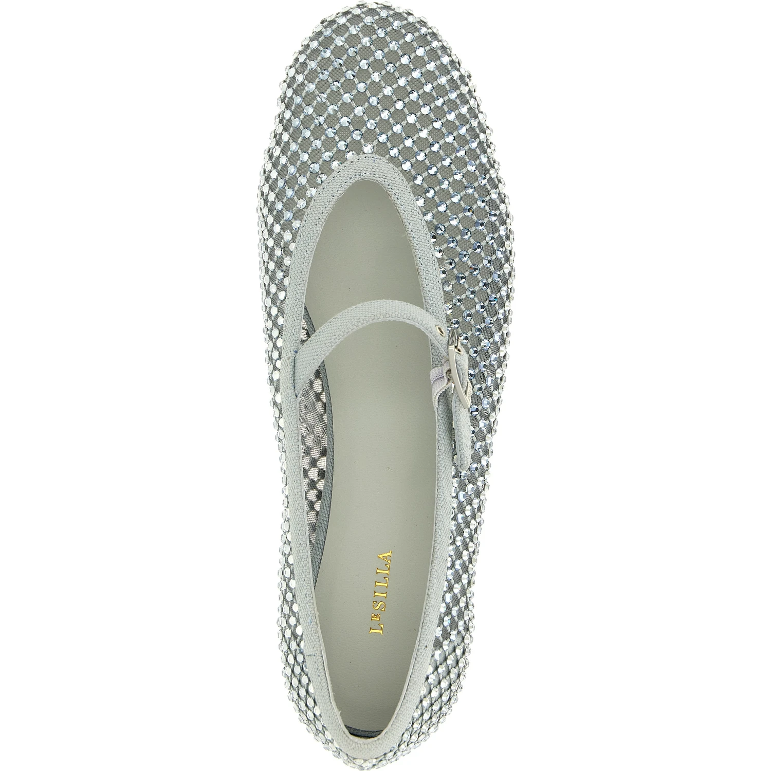 Silver Polyamide Ballet Flats