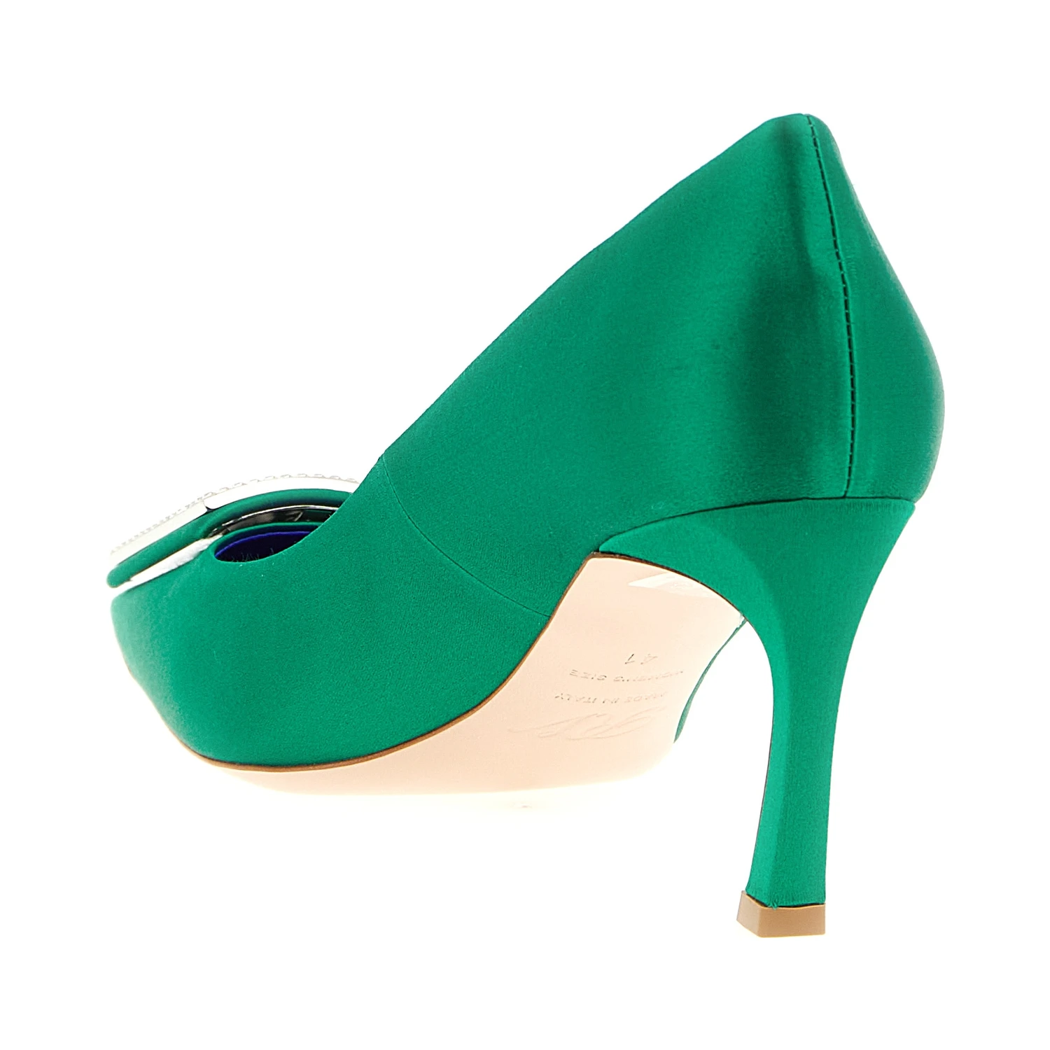 Bicolor Viscose Mid Heel Pumps