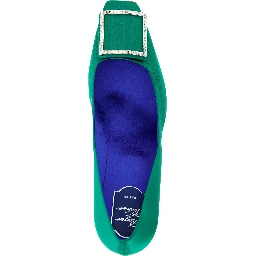 Bicolor Viscose Mid Heel Pumps