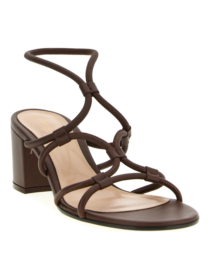 Brown Lamb Leather Platform Sandals