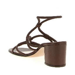 Brown Lamb Leather Platform Sandals