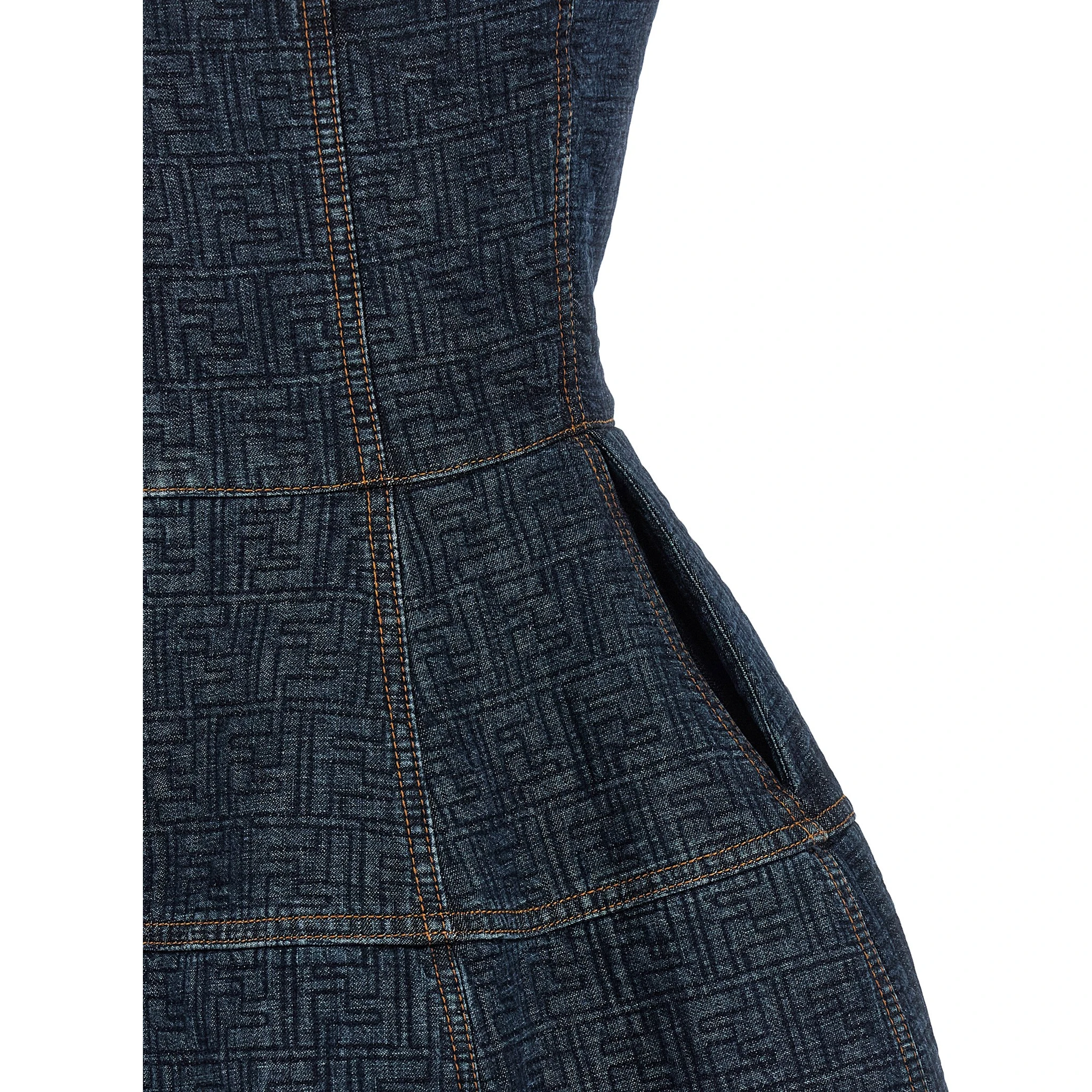 Blue Cotton Short Dress
