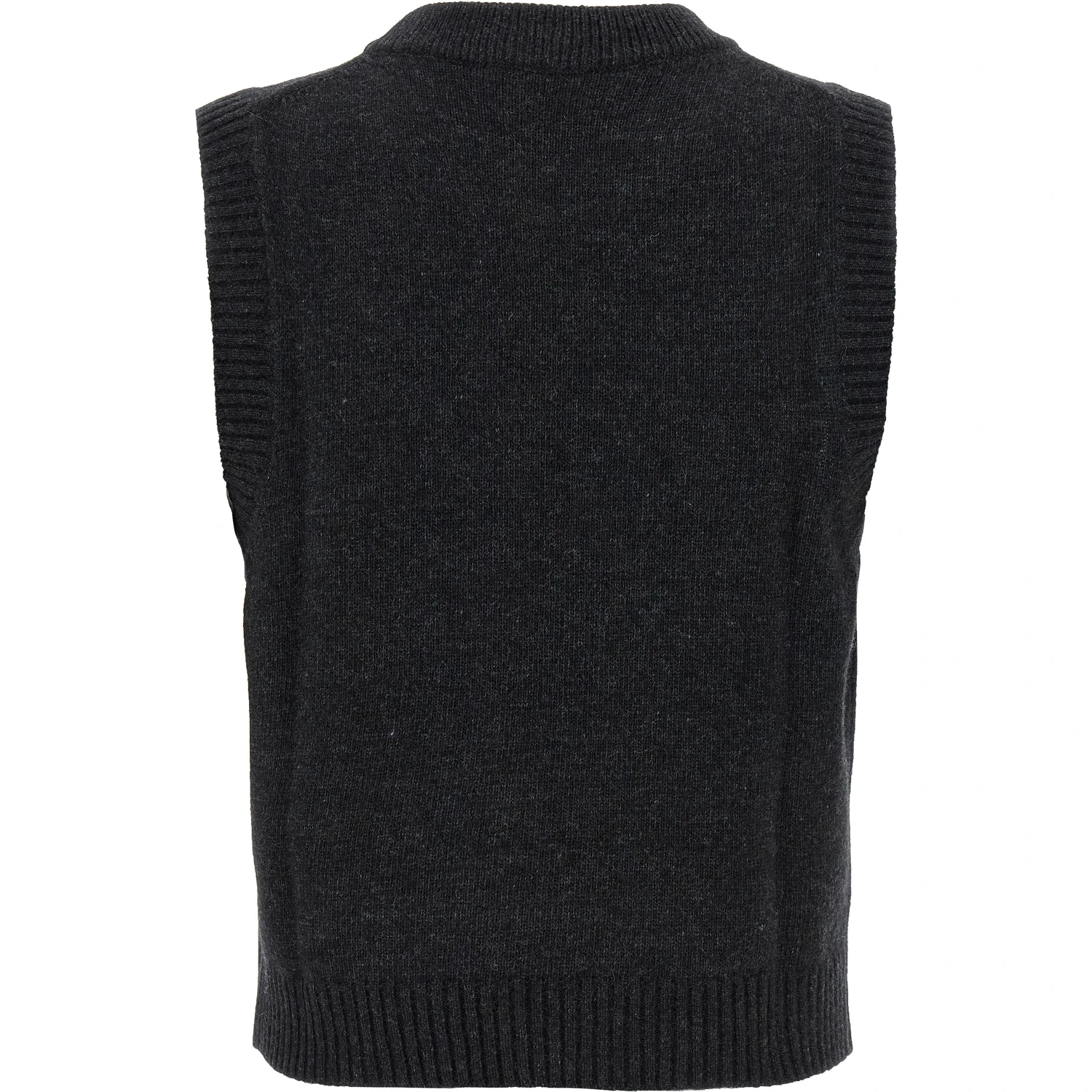Black Wool Sleeveless Jacket