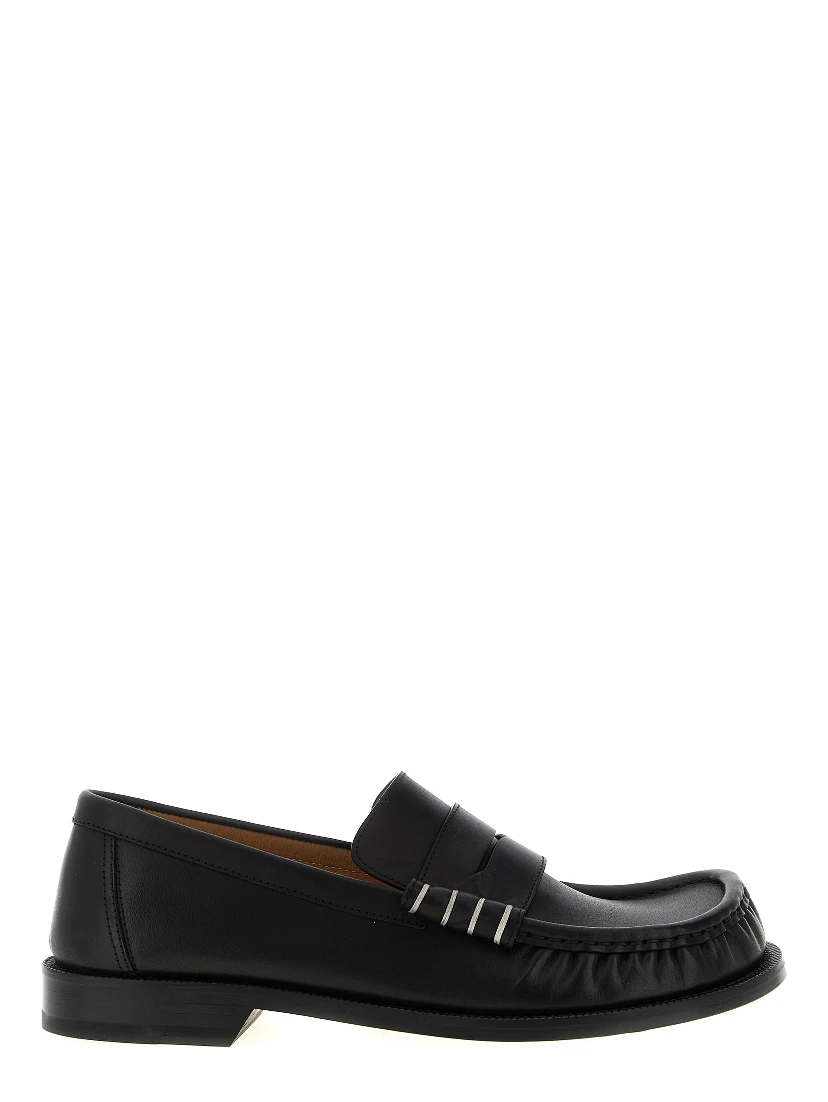Black Calfskin Slip-On Loafers