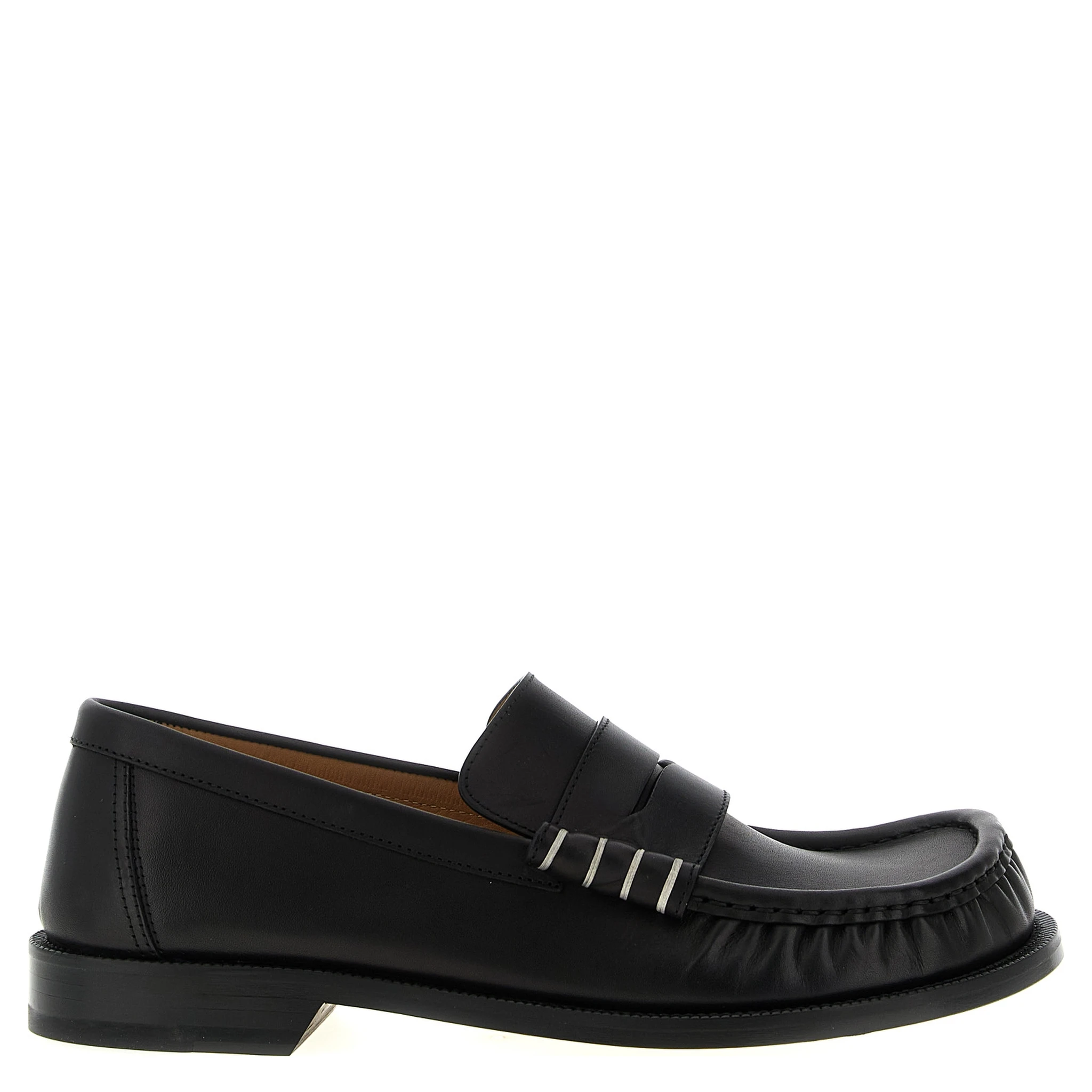 Black Calfskin Slip-On Loafers