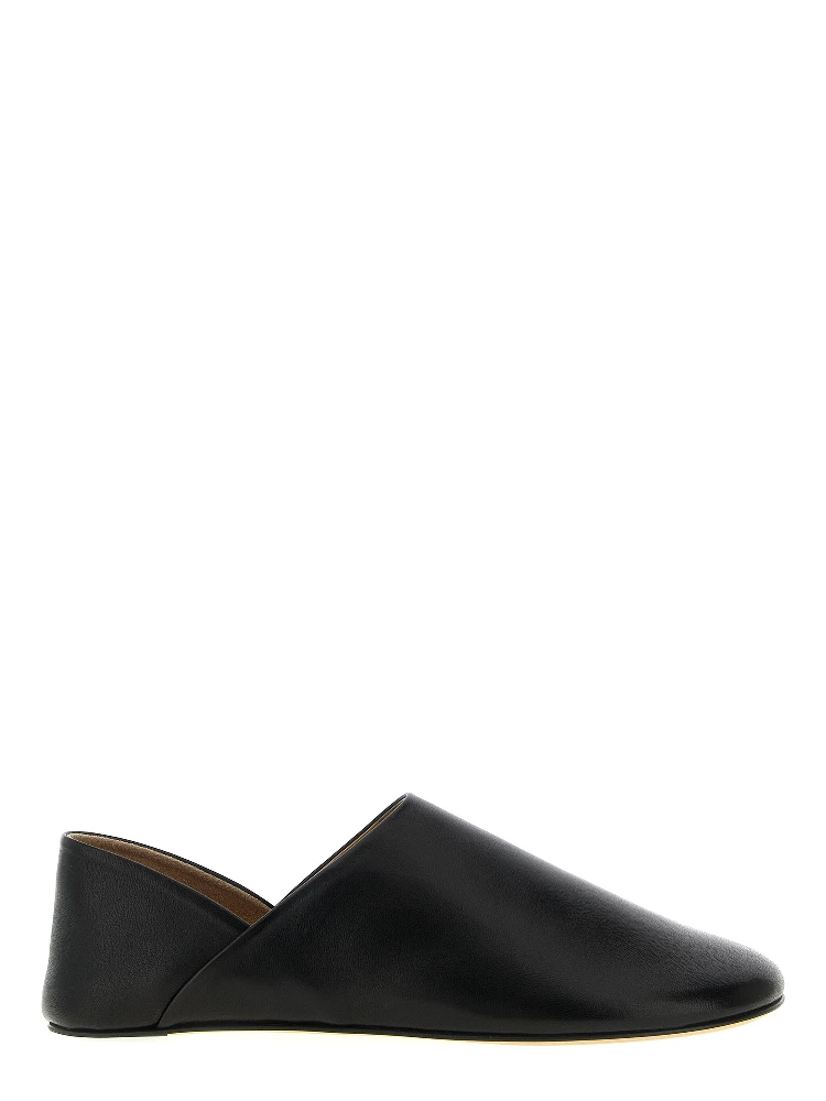 Black Lamb Leather Mules